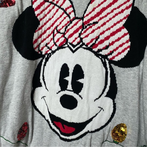 Disney Minnie Mouse Sequin String Lights Christmas Sweater Size XXL - Picture 2 of 6